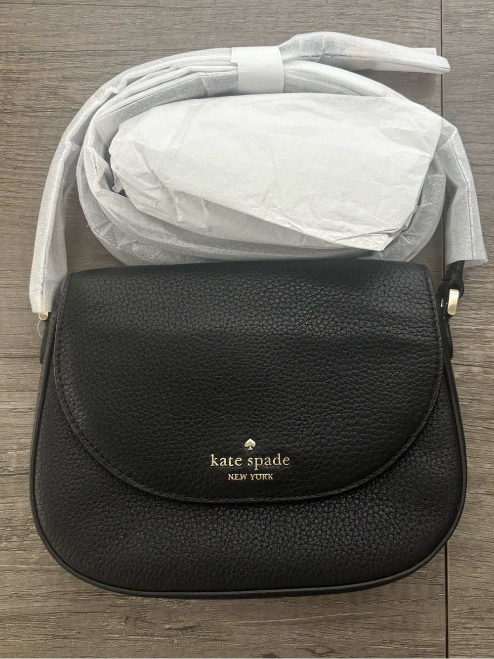 Kate Spade Leila Pebbled Leather Mini Flap Crossbody Bag - Black